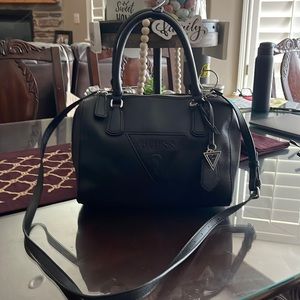 Black medium size vinyl cross body GUESS purse